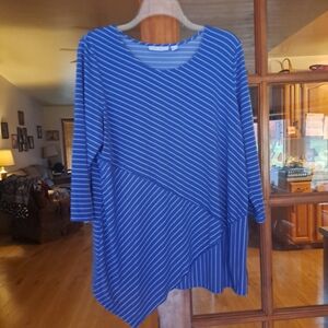 Susan Graver Blue Striped Top